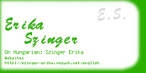 erika szinger business card